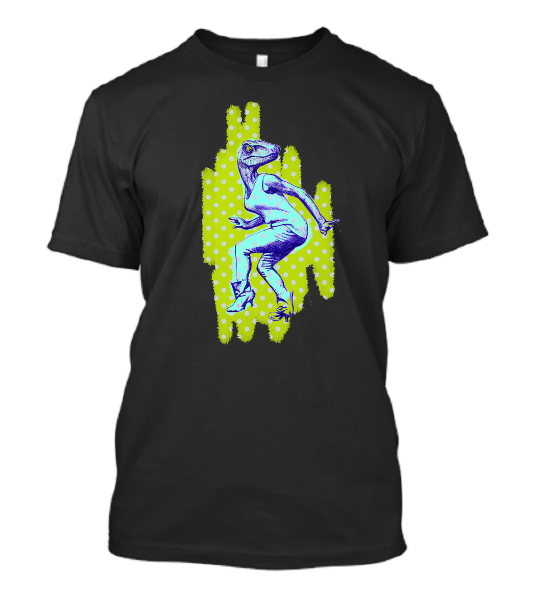 Clever Girl Velociraptor Retro Polka Dot Pop T-Shirt