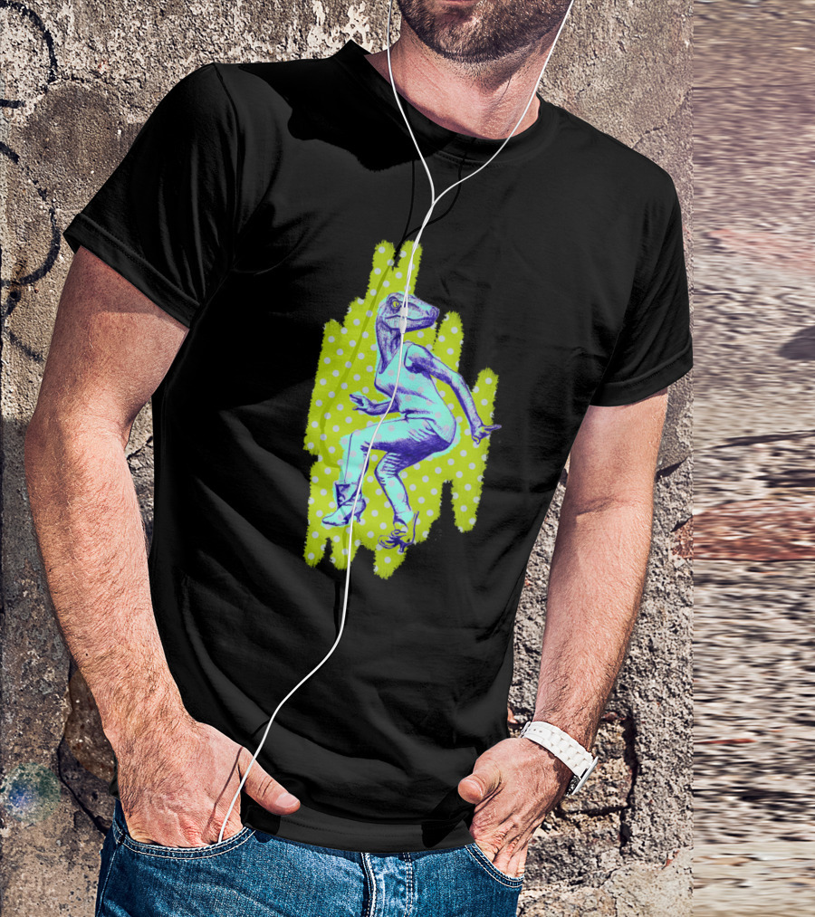 Clever Girl Velociraptor Retro Polka Dot Pop T-Shirt