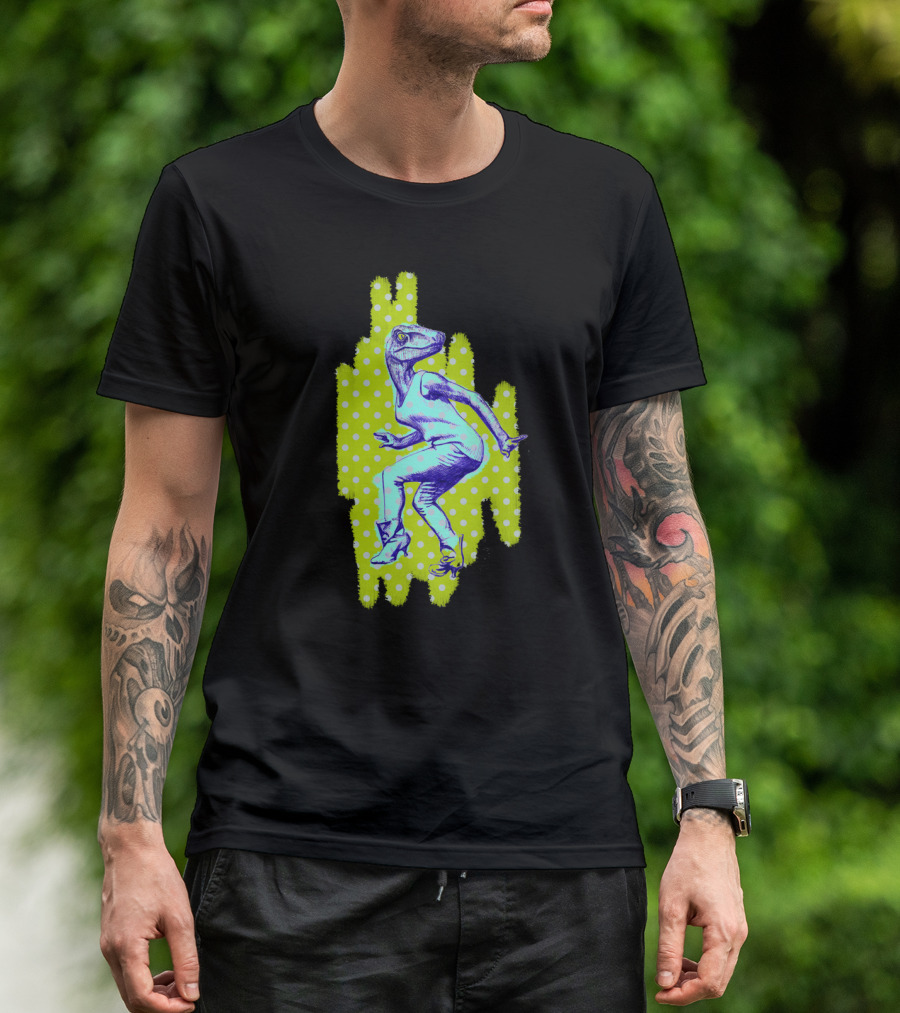 Clever Girl Velociraptor Retro Polka Dot Pop T-Shirt