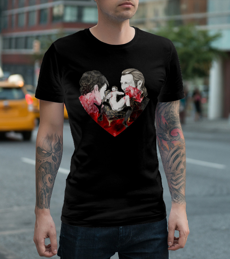 Hannibal Lecter Will Graham Heart Illustration Blood T-Shirt