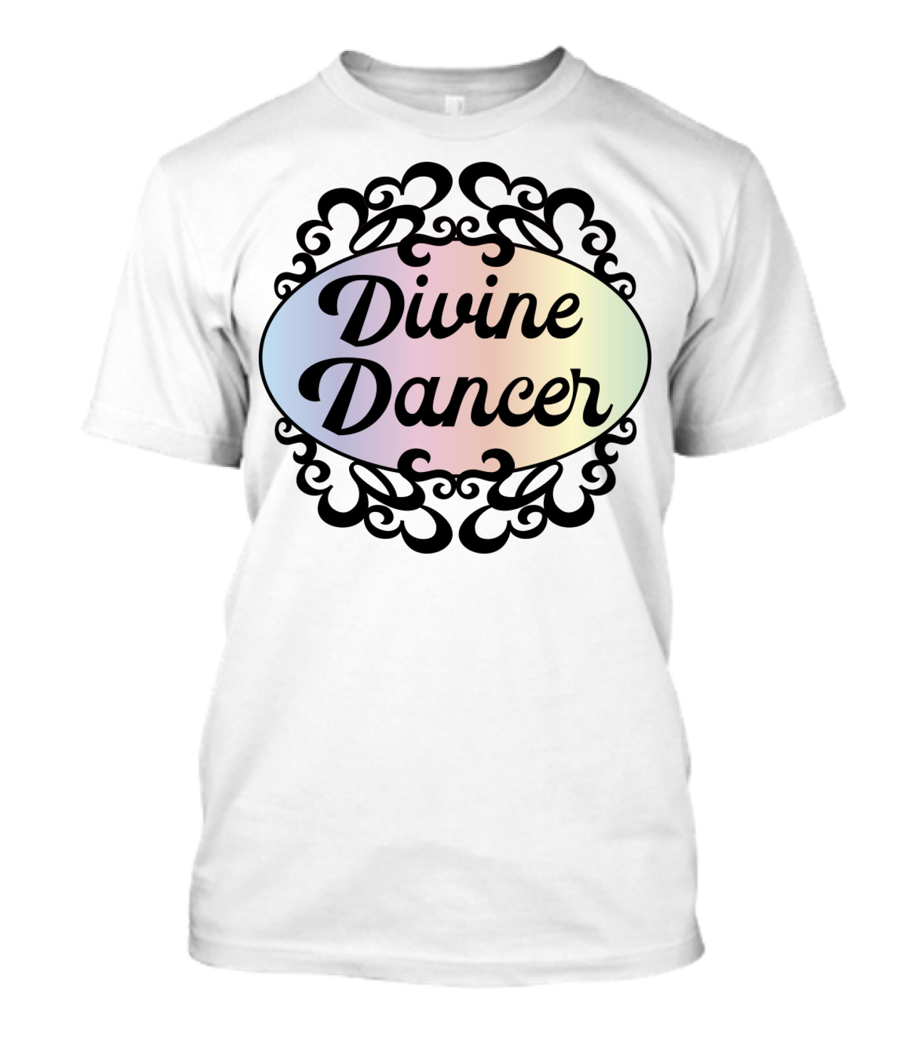Rainbow Pastel Motif Divine Dancer With Ornate Heart Accents T-Shirt
