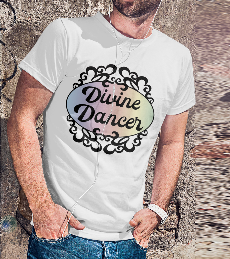 Rainbow Pastel Motif Divine Dancer With Ornate Heart Accents T-Shirt