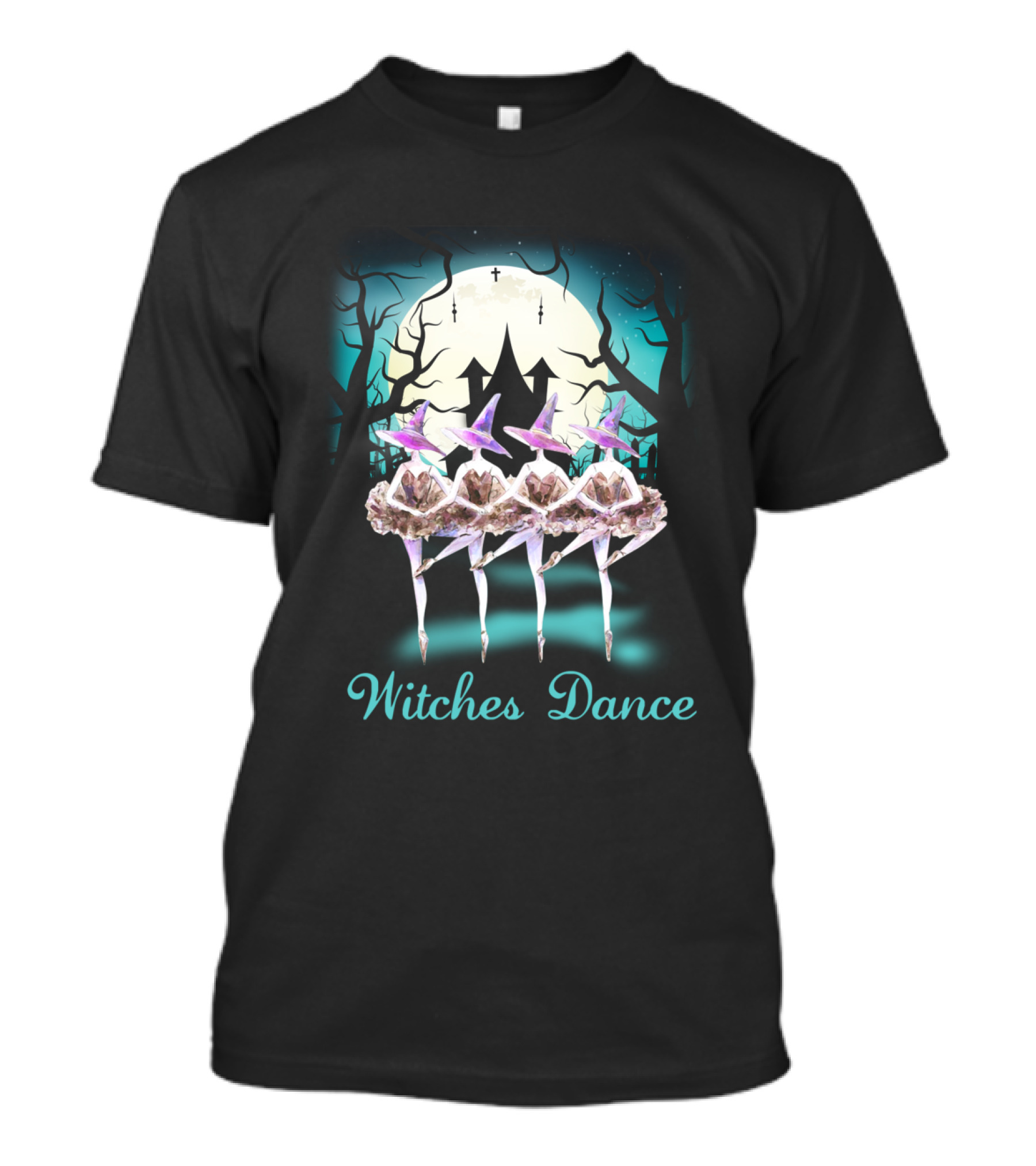 Witches Dance Ballet Dancers In Moonlit Enchanted Forest T-Shirt