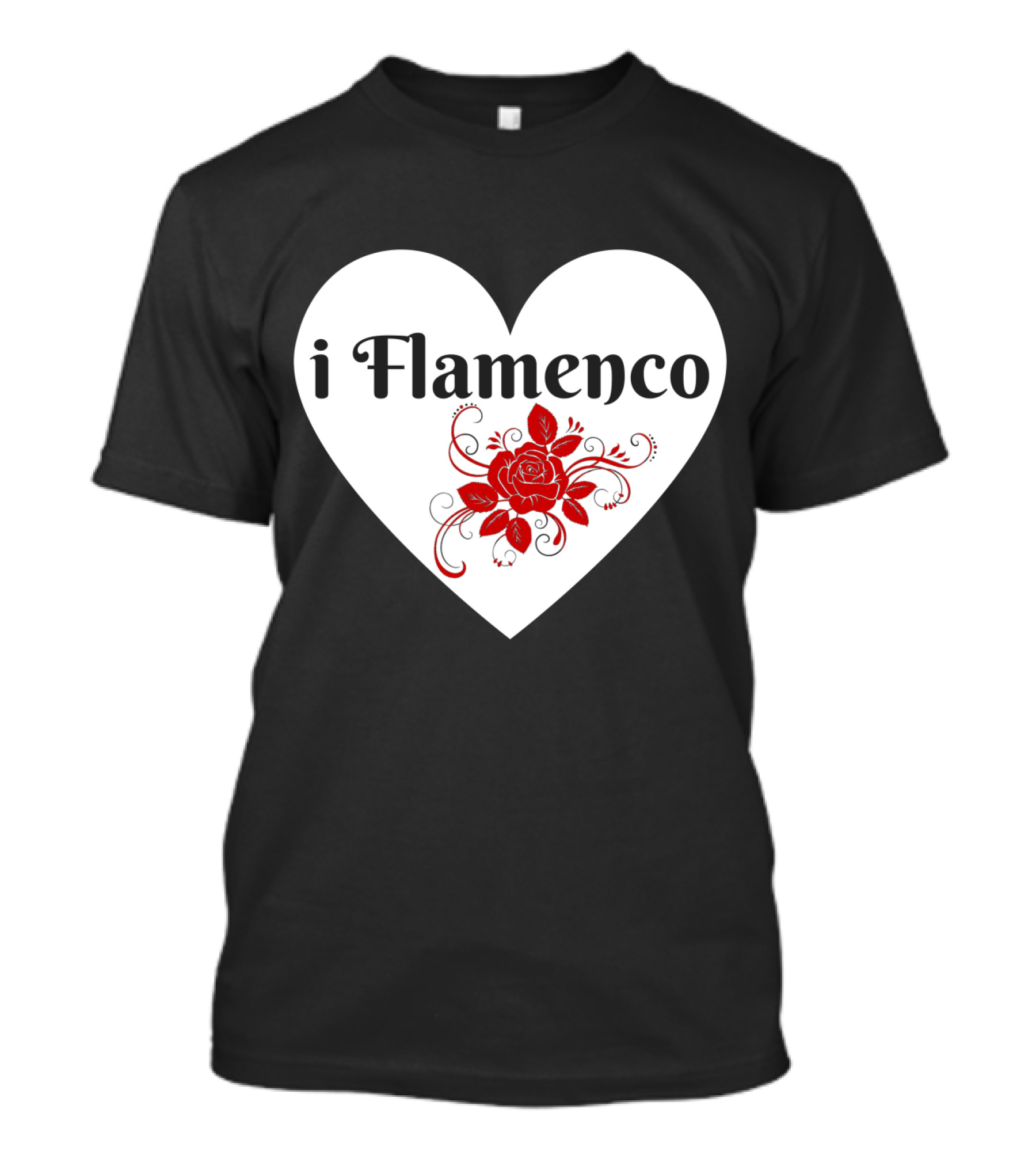 I Flamenco Heart Red Rose T-Shirt