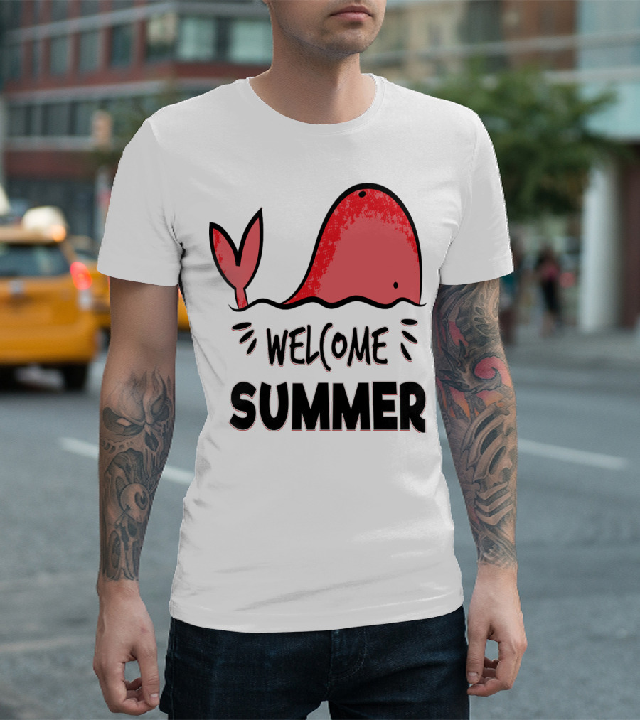 Whale Splash Welcome Summer Ocean Fun T-Shirt