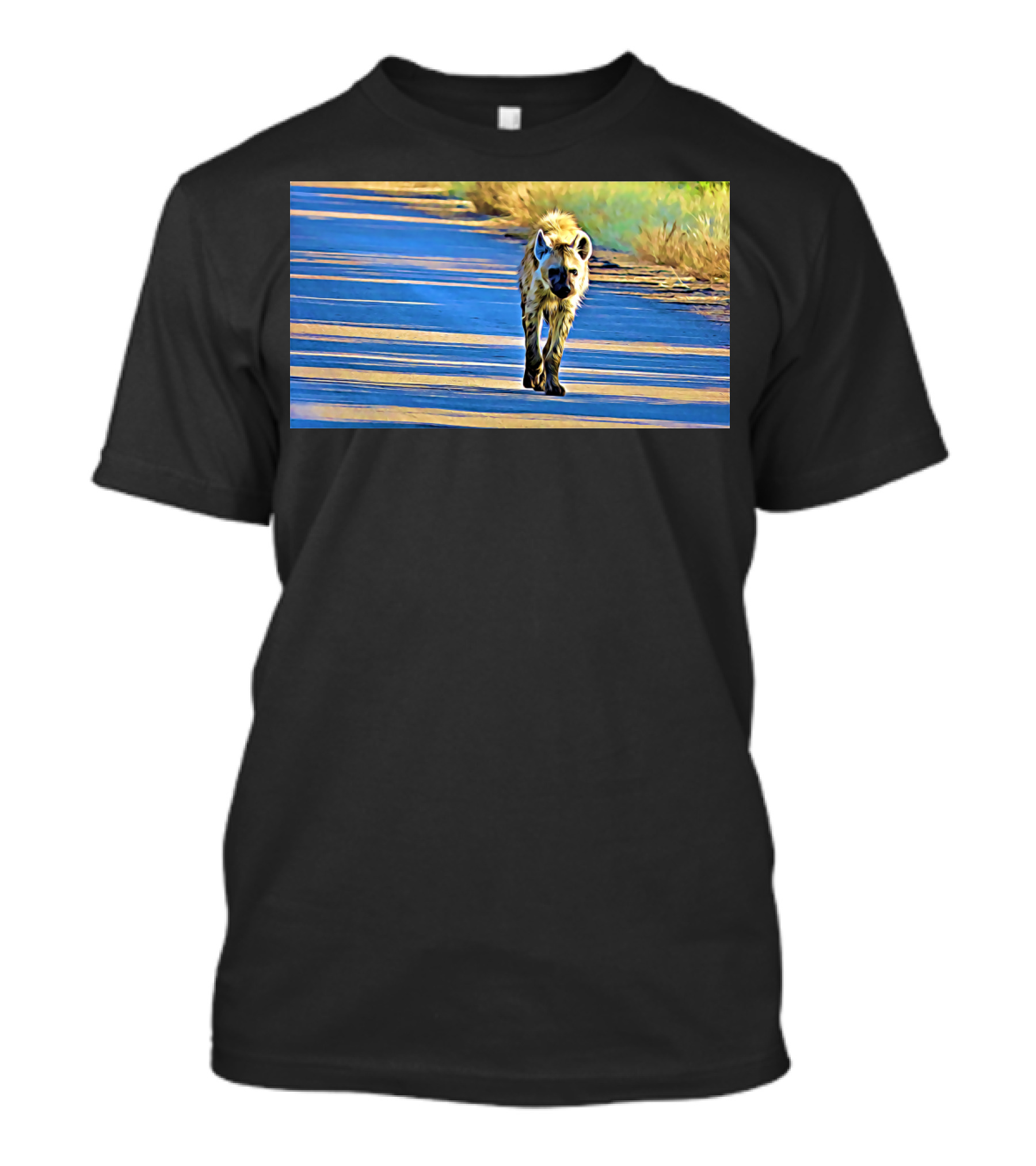 Hyena On A Mission Adventure Journey Wildlife Road T-Shirt