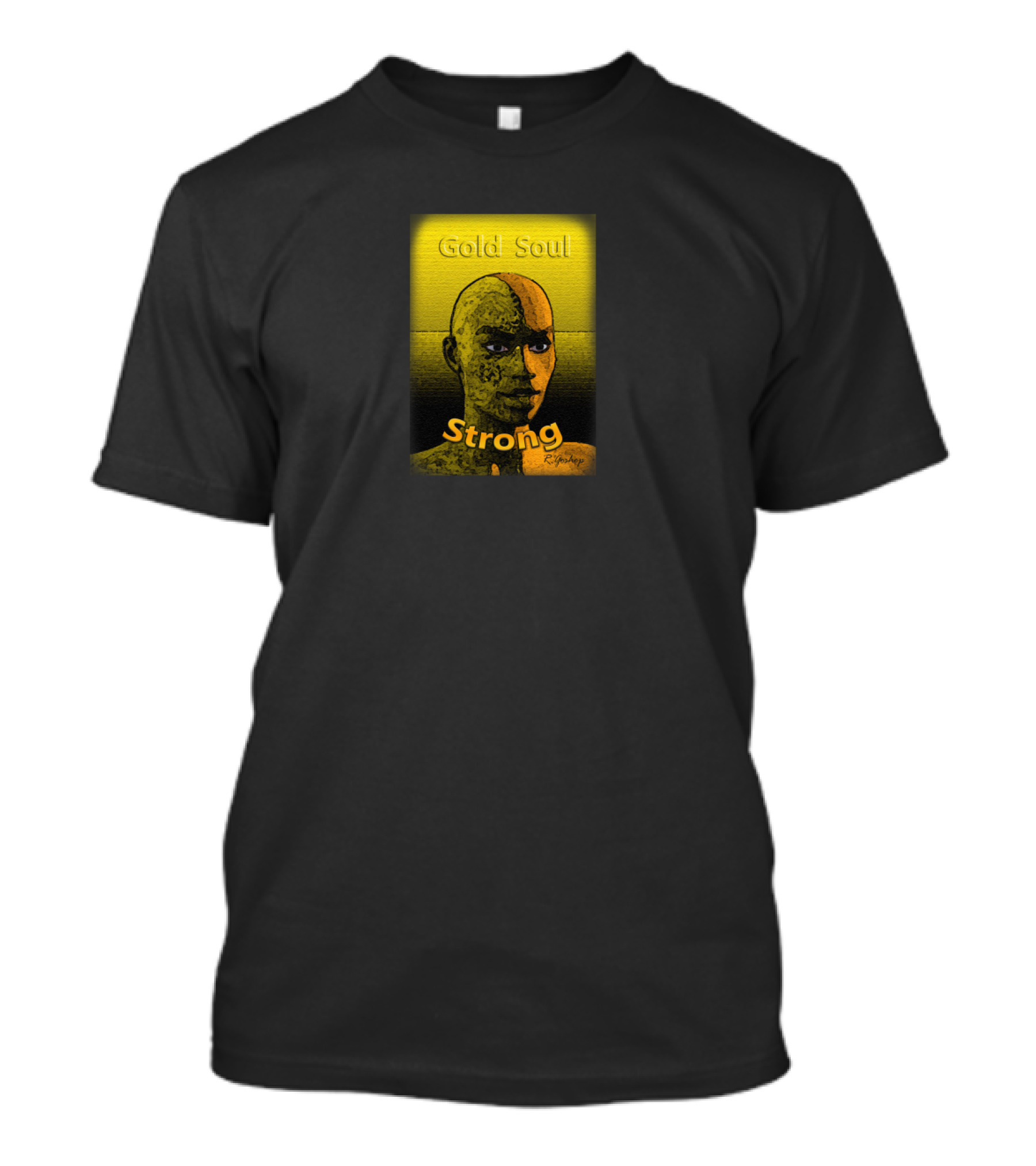Gold Soul Strong Stone Texture Portrait Artwork By RichApp T-Shirt
