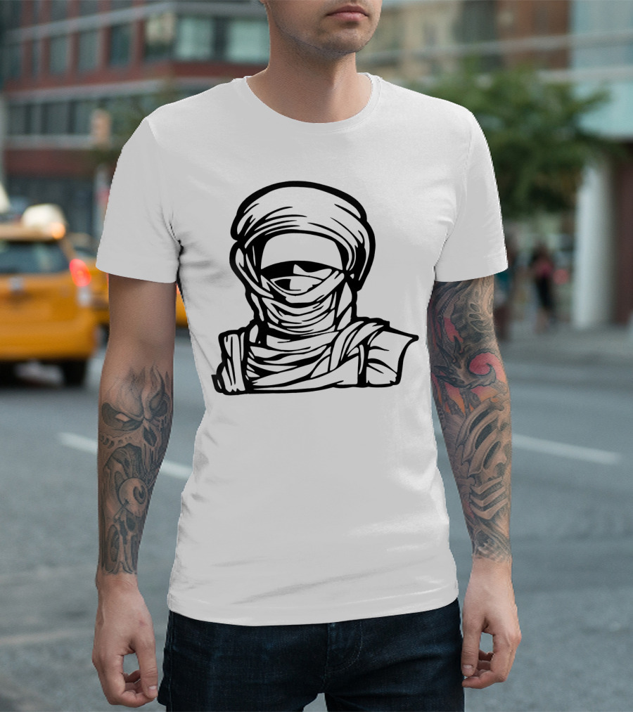 Desert Man Masked Figure In Traditional Head Scarf T-Shirt