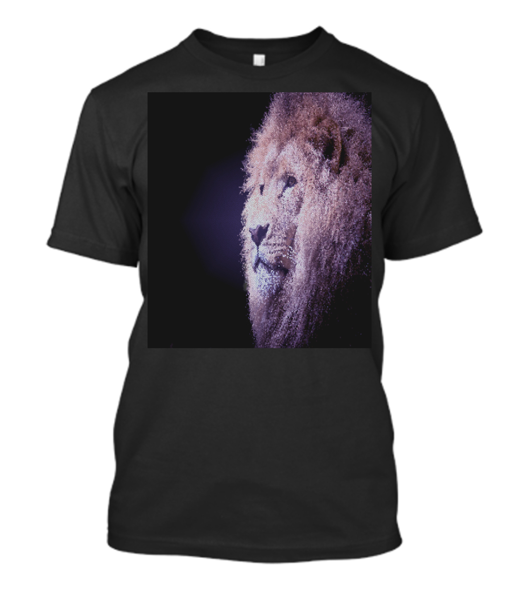 Defiant Leo Majestic Lion Profile Photorealistic Contrast T-Shirt