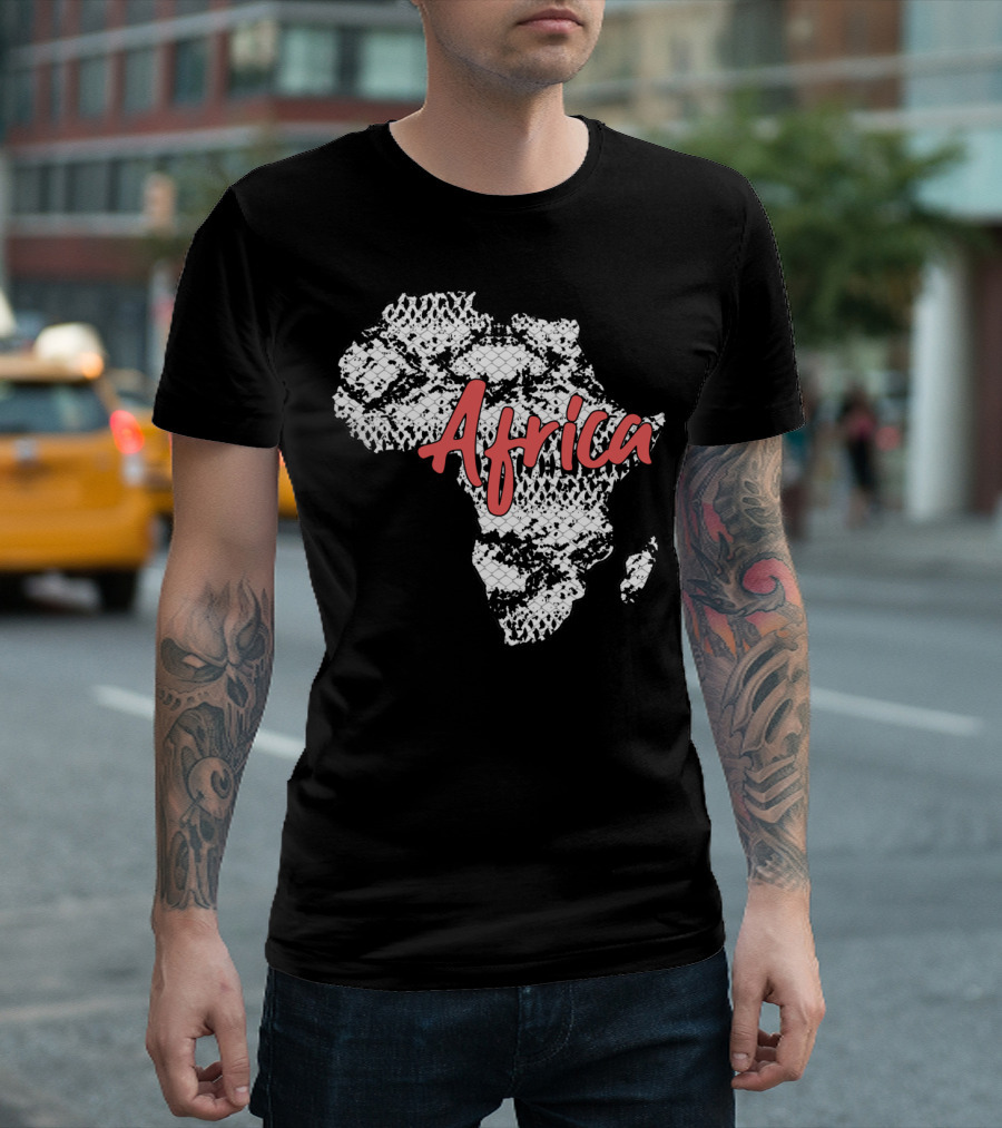 Africa Snake Pattern Map T-Shirt