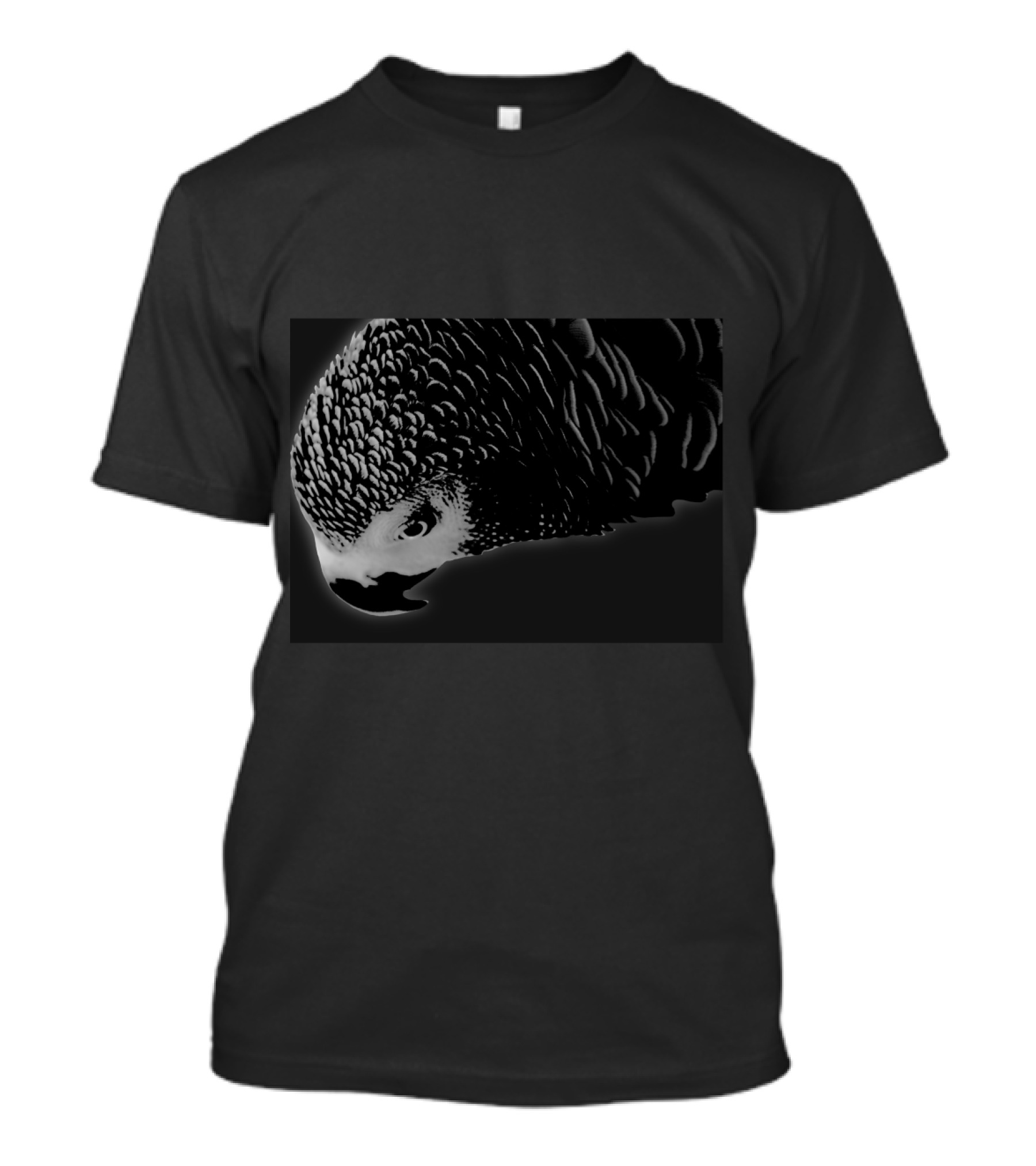 Dark Ollie Parrot Silhouette Art Bird T-Shirt