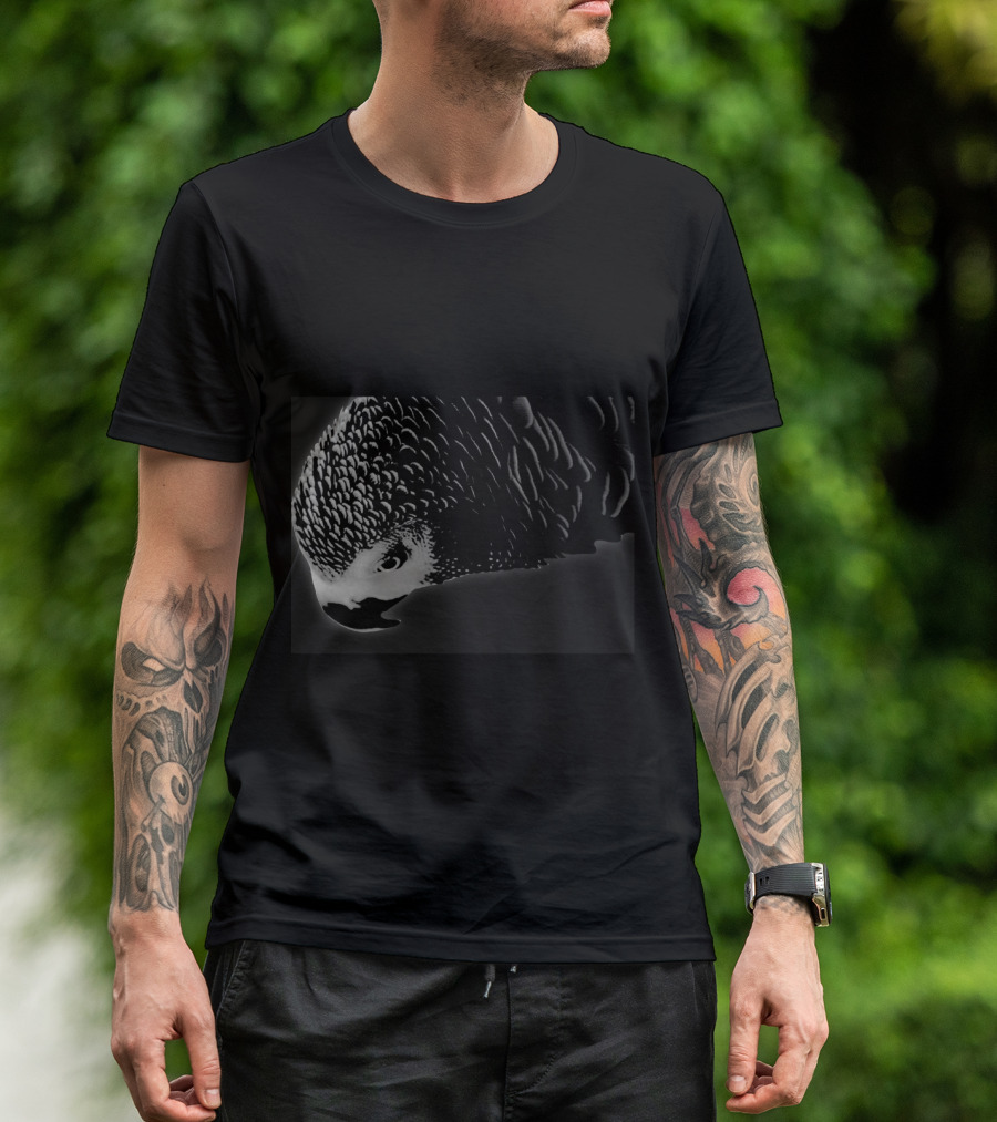 Dark Ollie Parrot Silhouette Art Bird T-Shirt
