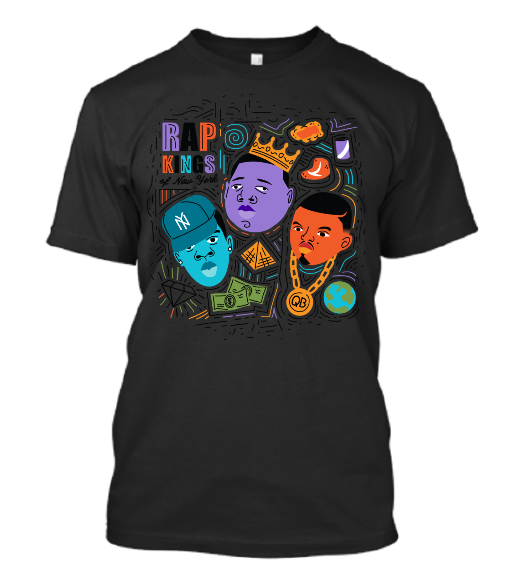 Rap Kings Of New York Crowned With Iconic Symbols And Hip-Hop T-Shirt