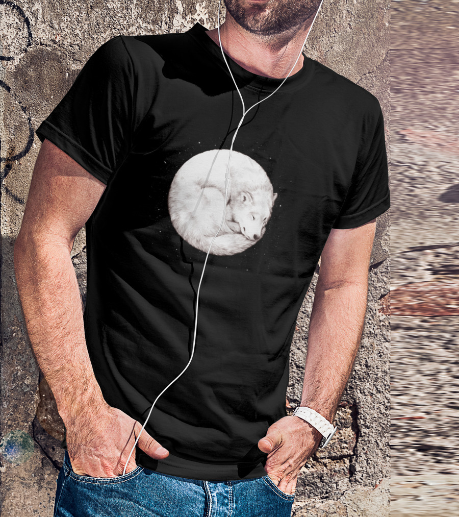 Sleeping Wolf Moonlit Embrace In The Howl Of The Moon T-Shirt