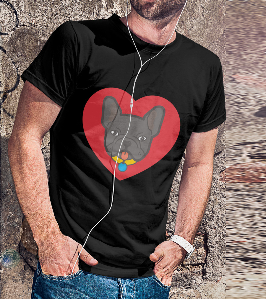 French Bulldog Heart Love Your Frenchie T-Shirt
