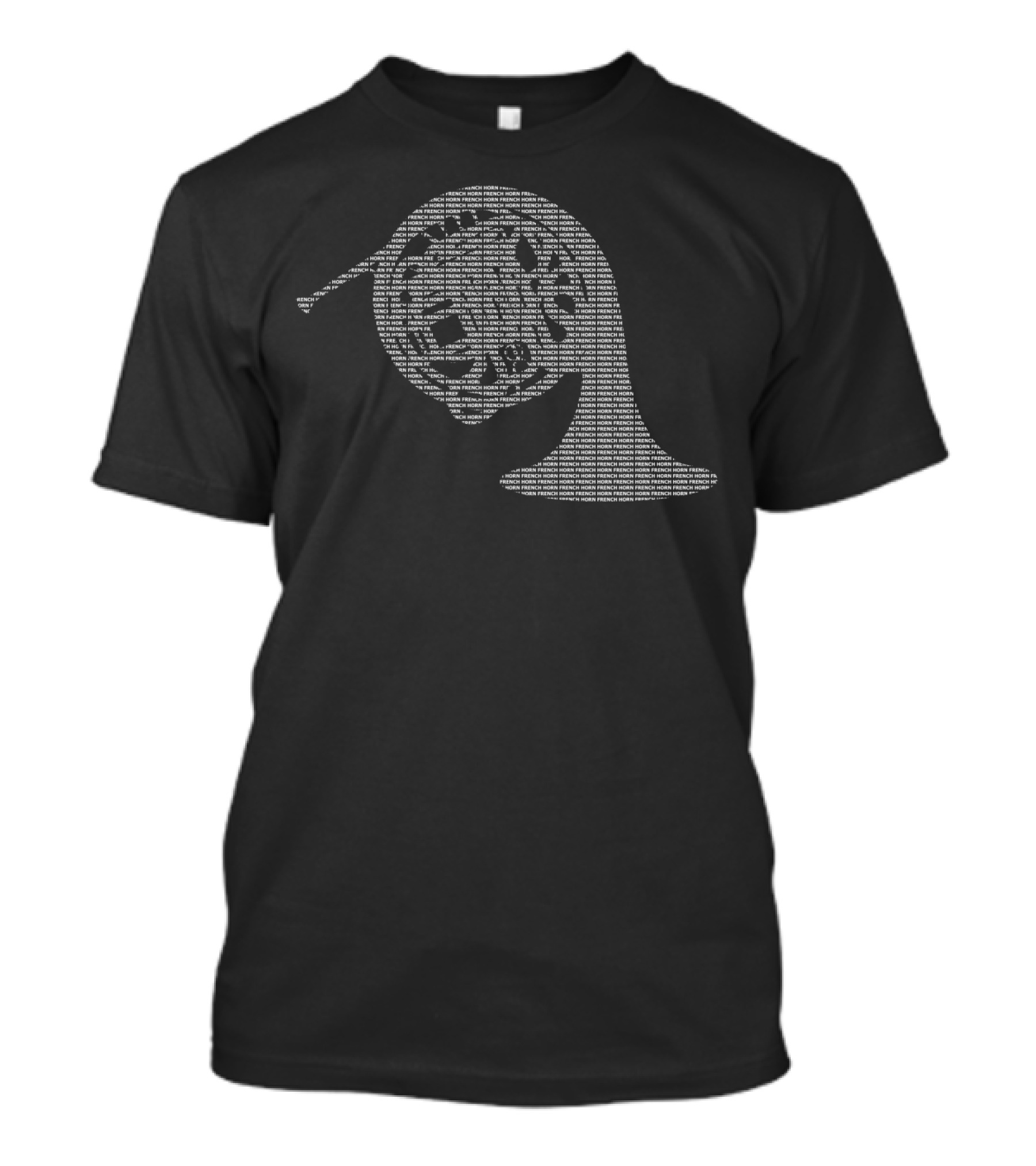 French Horn Word Art Creative Typography T-Shirt