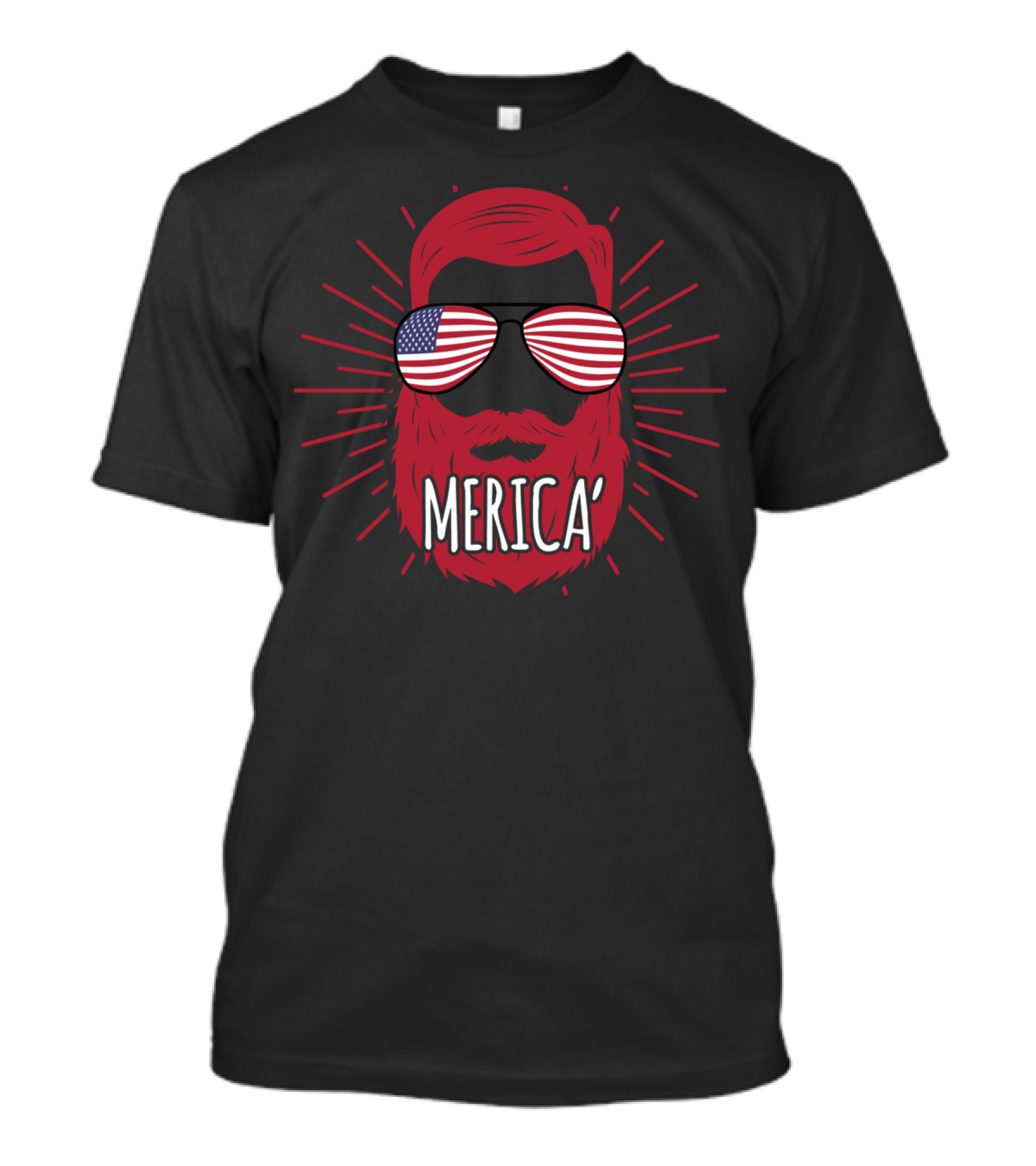 Bearded Patriotic Shades 'Merica' T-Shirt