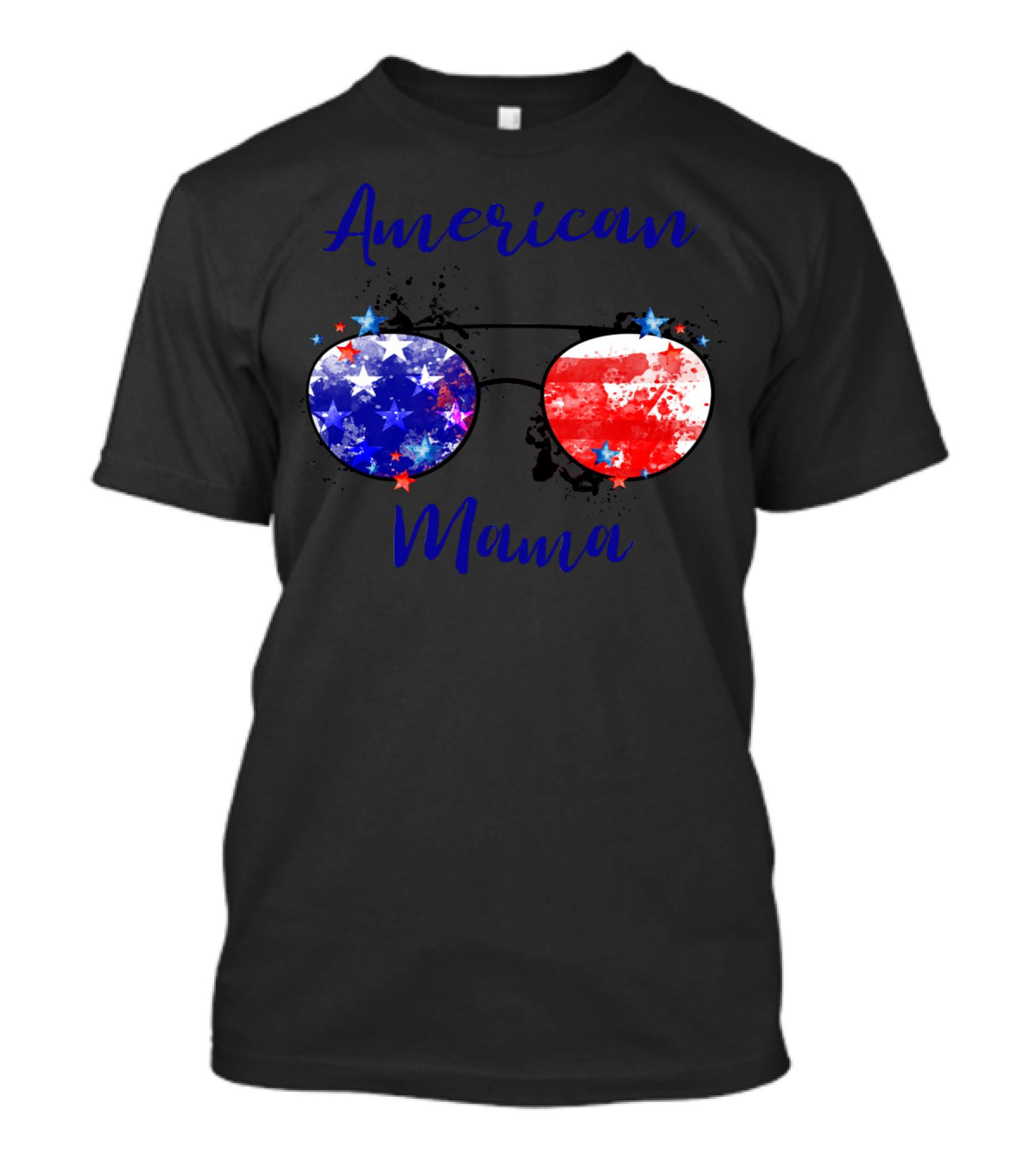 American Mama Patriotic Sunglasses Stars Stripes T-Shirt