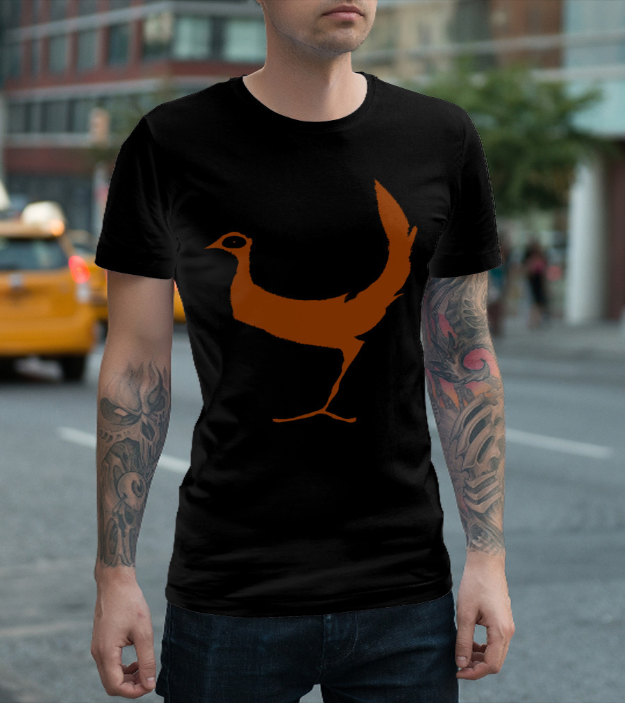 Colorful Stunned Chicken Silhouette Graphic Tee Bird T-Shirt