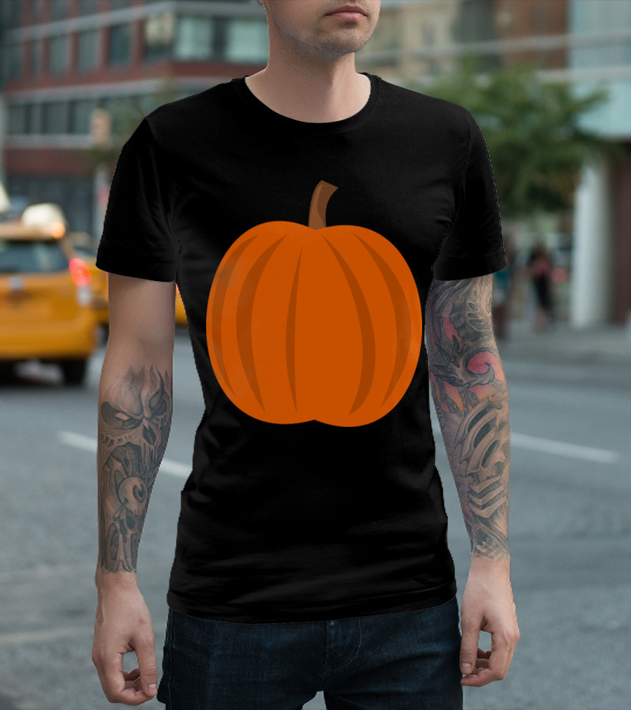 Plain Pumpkin Icon Autumn Harvest Orange Squash T-Shirt