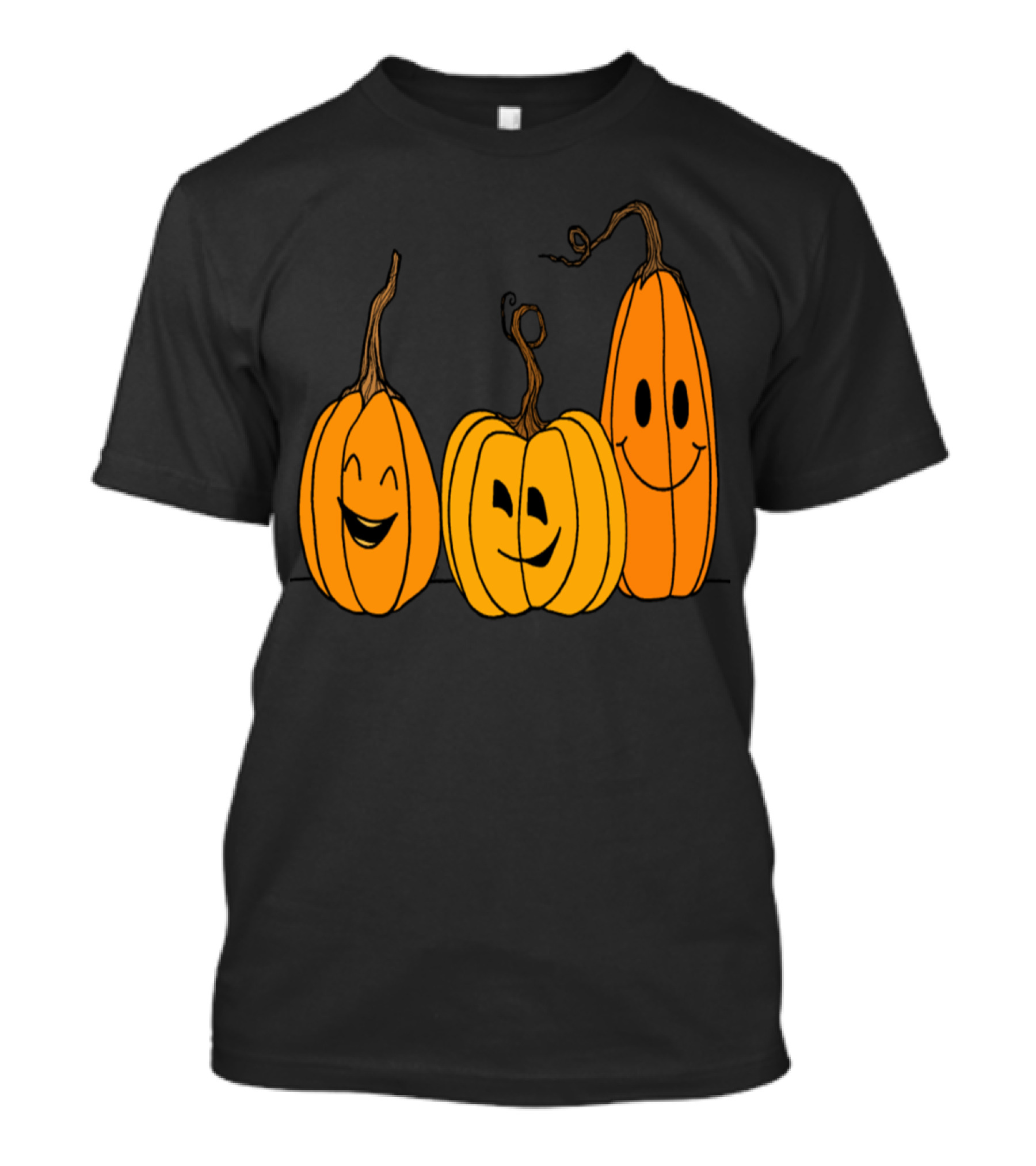 Three Pumpkins Happy Faces Halloween T-Shirt