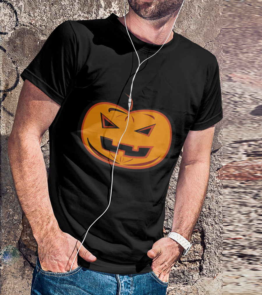 Spooky Jack-O'-Lantern Face With Triangle Eyes T-Shirt