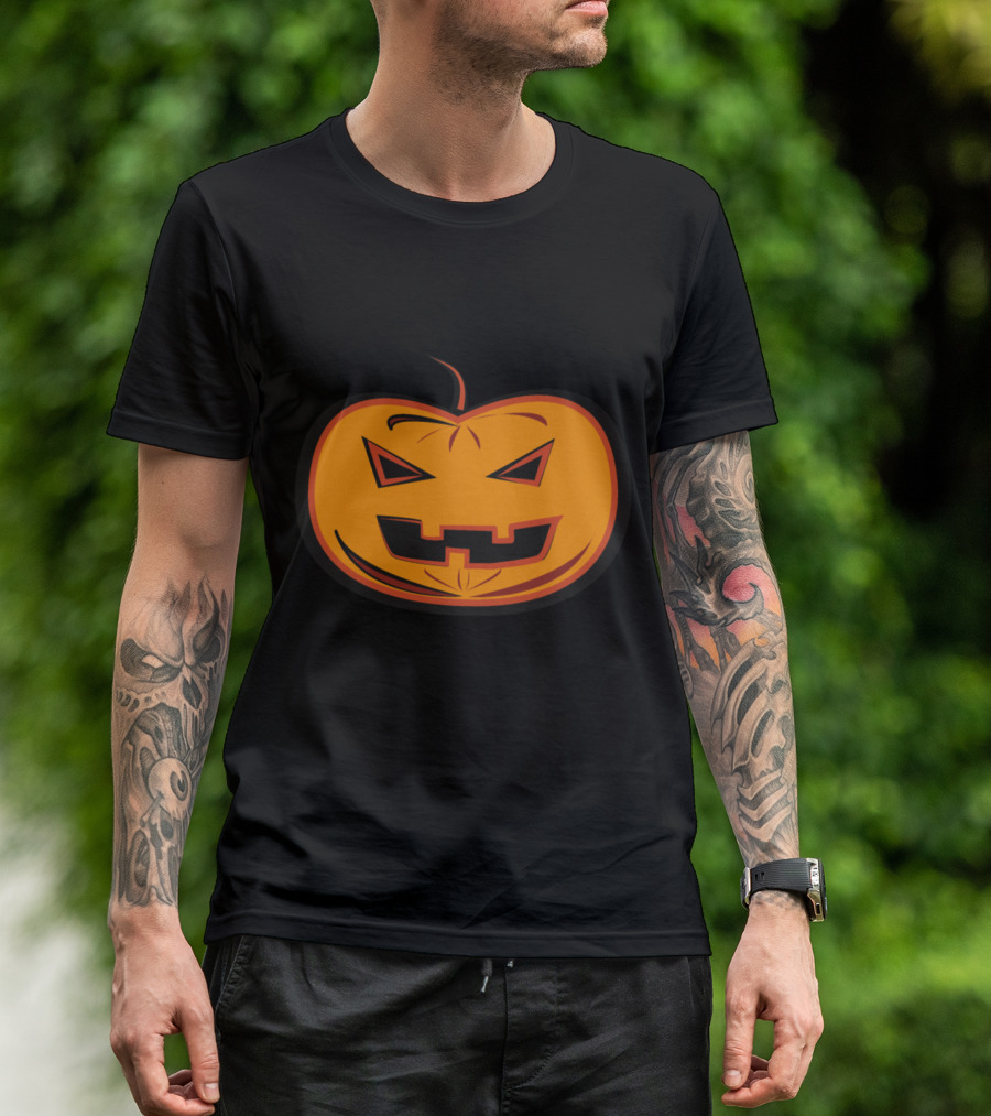Spooky Jack-O'-Lantern Face With Triangle Eyes T-Shirt