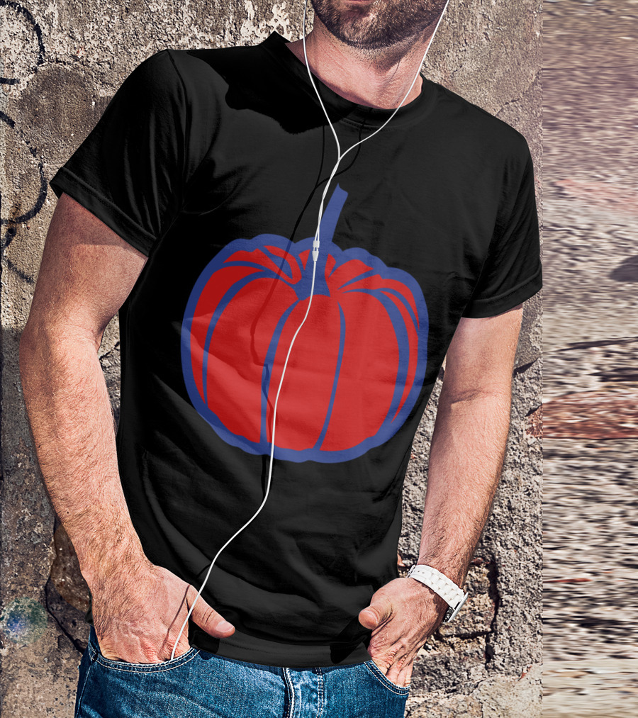 506 Pumpkin Red And Blue T-Shirt