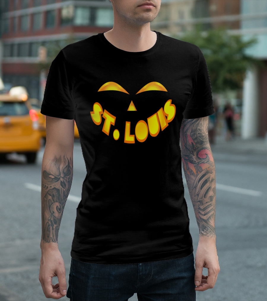 St. Louis Pumpkin Face Jack O' Lantern T-Shirt
