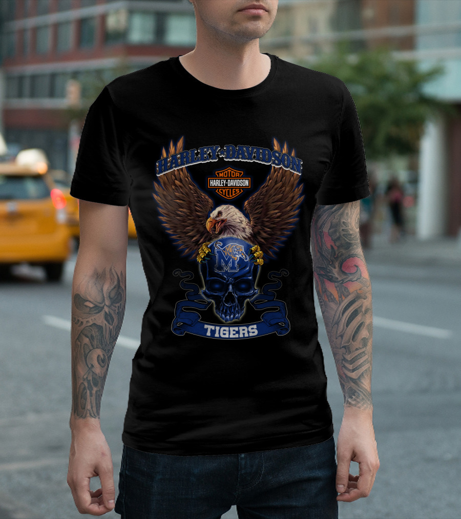 Harley Davidson Motor Cycles Memphis Tigers T-Shirt