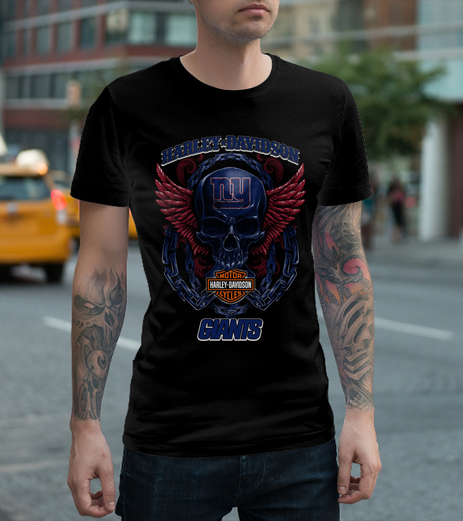 Harley Davidson Motor Cycles New York Giants T-Shirt