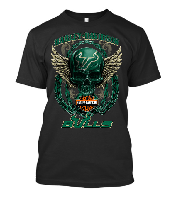 Harley Davidson South Florida Bulls Skull Winged T-Shirt