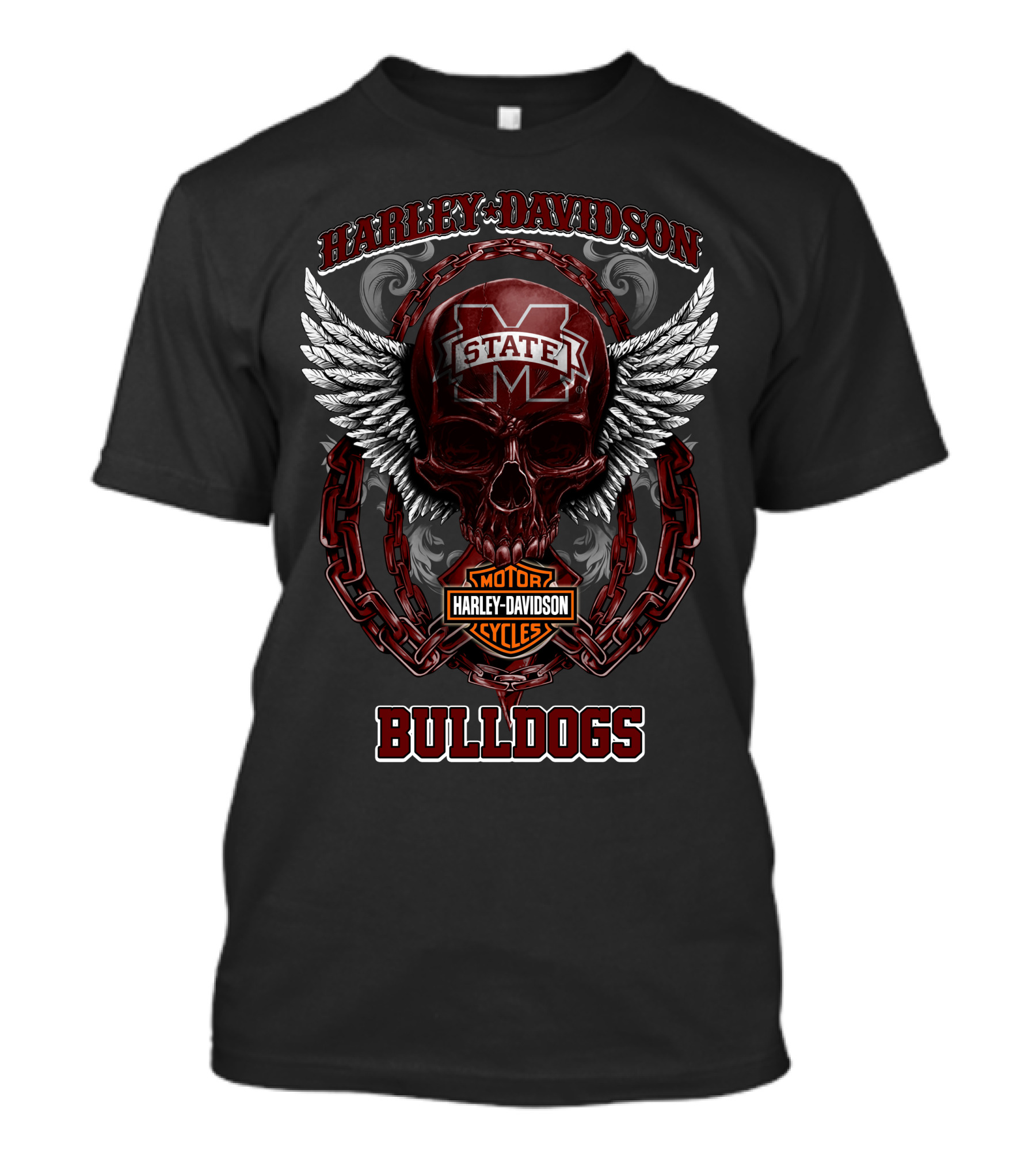 Harley Davidson Mississippi State Bulldogs Motor Cycles T-Shirt