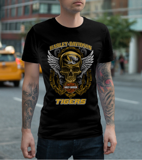Harley Davidson Motor Cycles Tigers Missouri Tigers T-Shirt