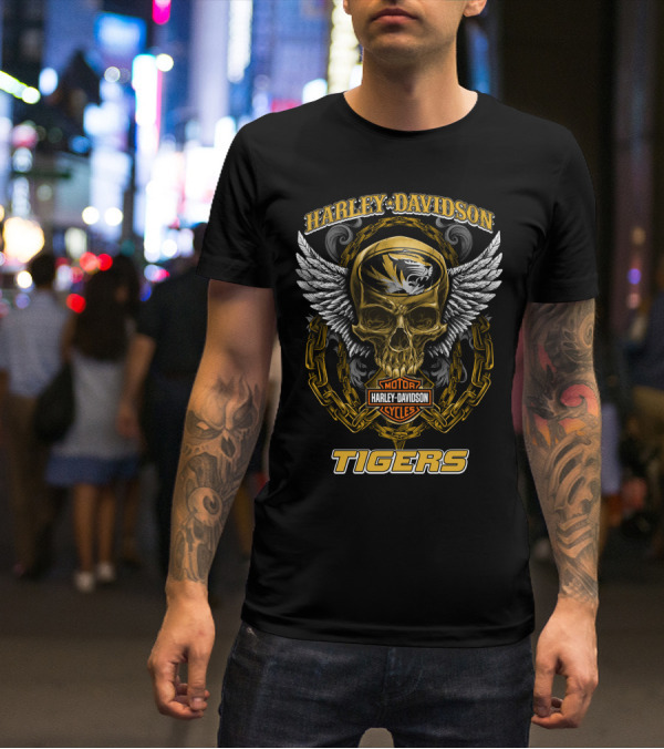 Harley Davidson Motor Cycles Tigers Missouri Tigers T-Shirt