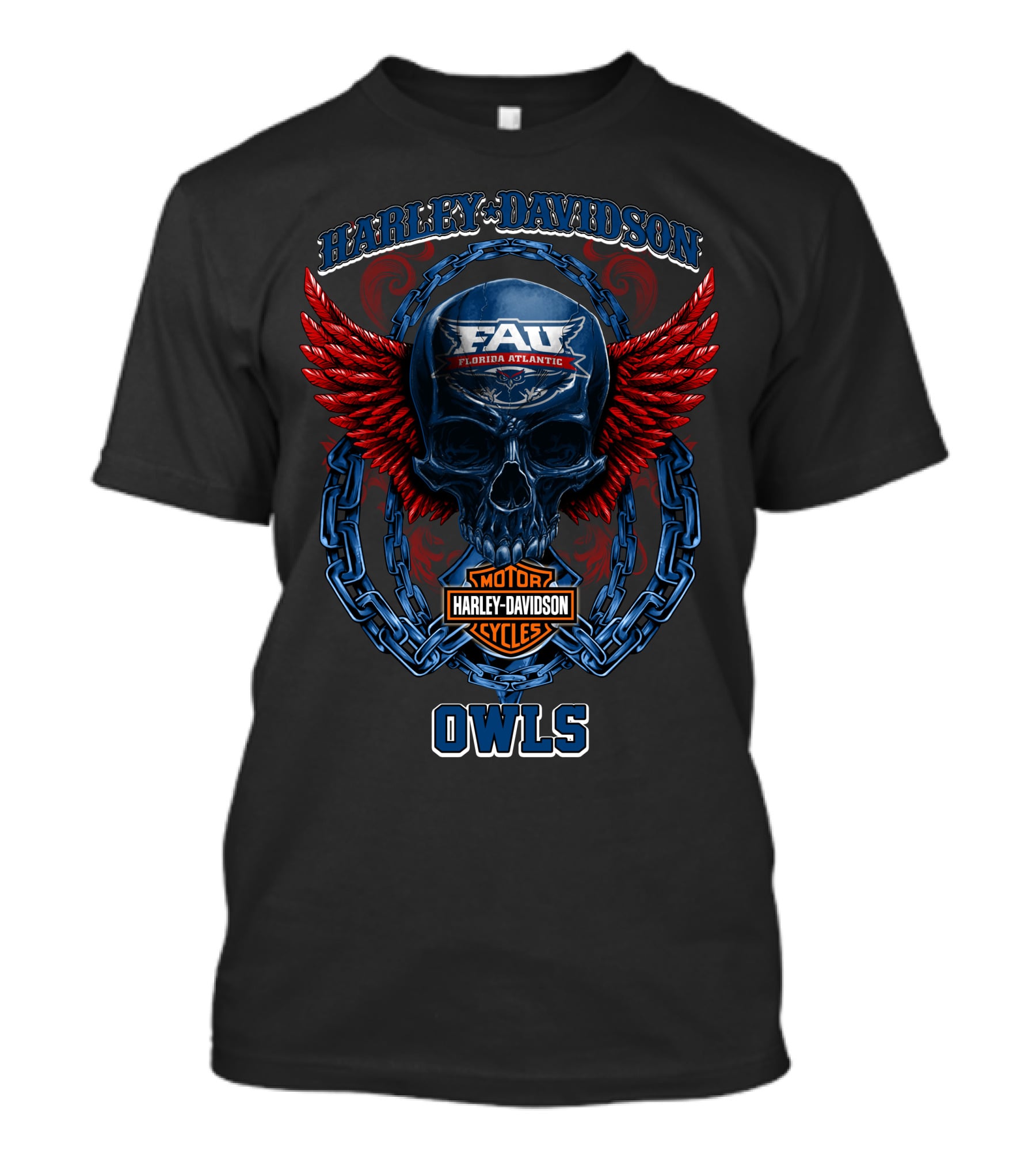 Harley Davidson Fau Florida Atlantic Owls Motorcycles Cycles T-Shirt