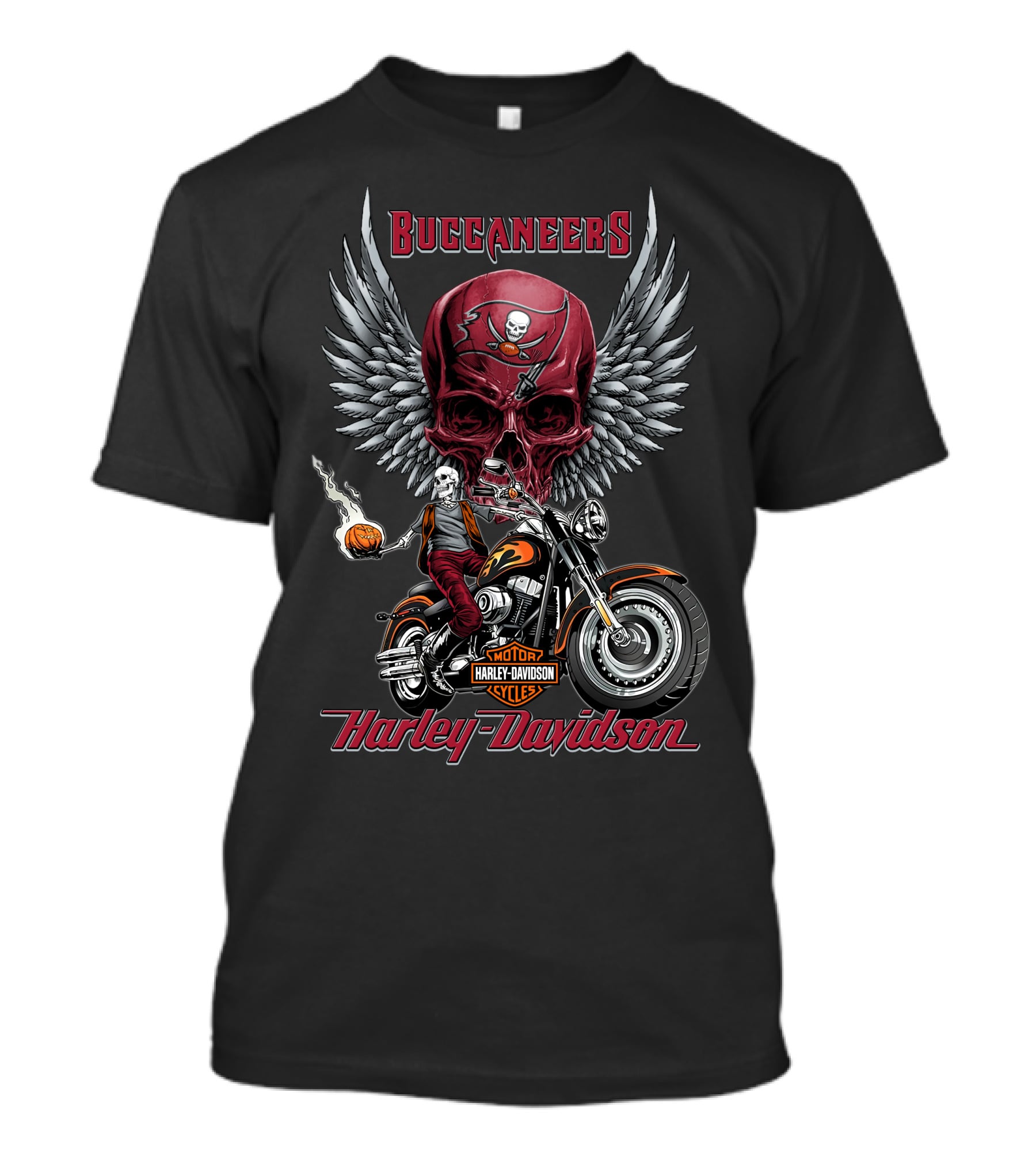 Buccaneers Harley Davidson Motor Cycles Hd15 Nfl Tampa Bay Buccaneers T-Shirt
