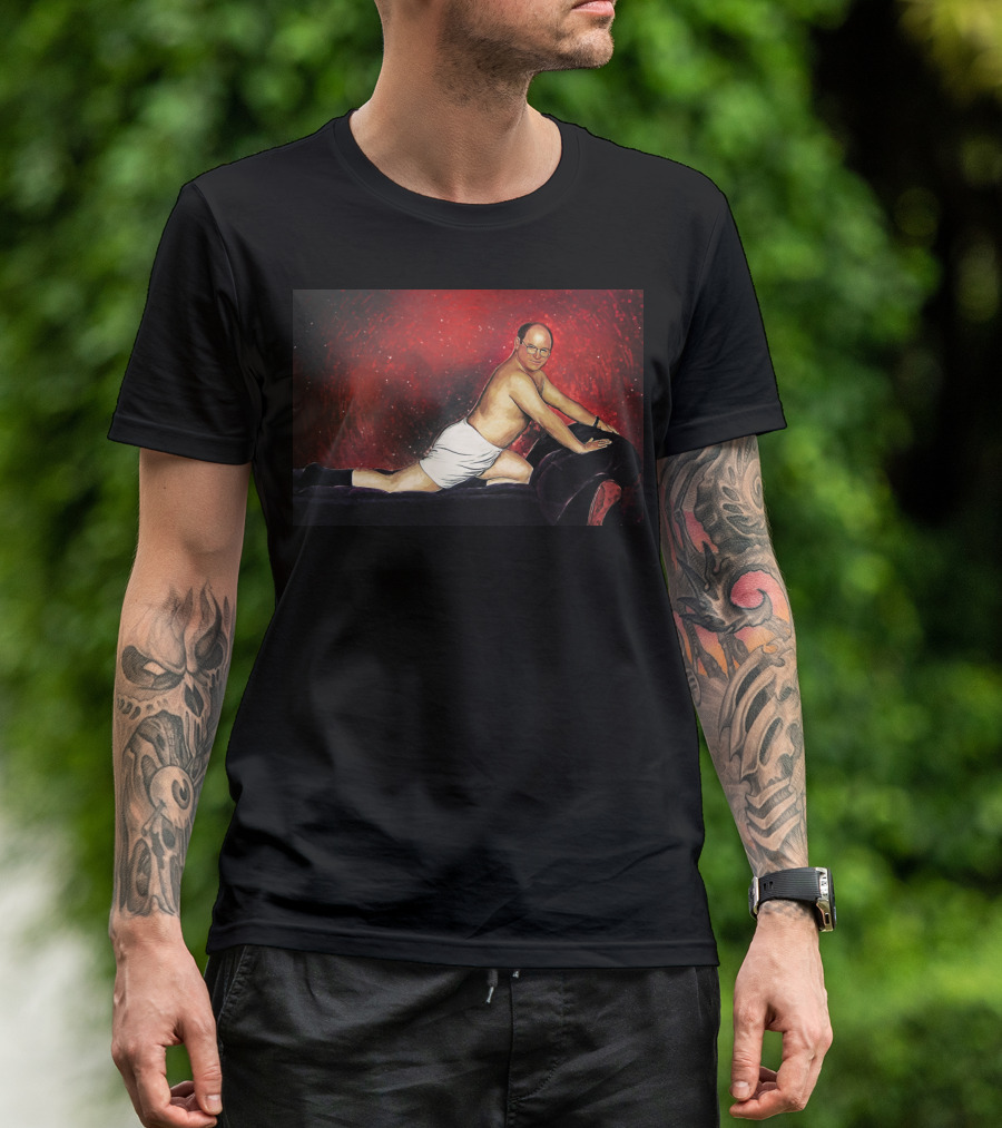 George Costanza Art Painting Recreation On Velvet Couch T-Shirt