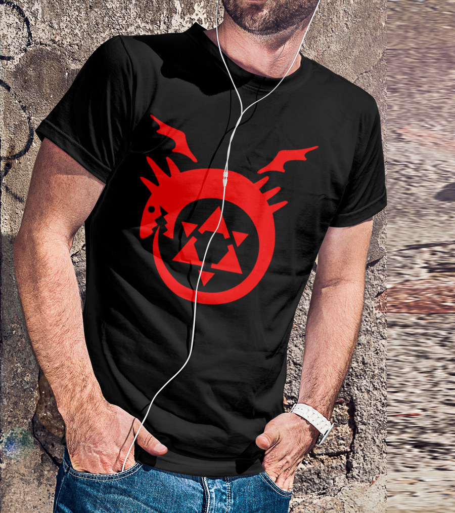FullMetal Alchemist Uroboro Ouroboros Red Symbol Alchemy Emblem T-Shirt
