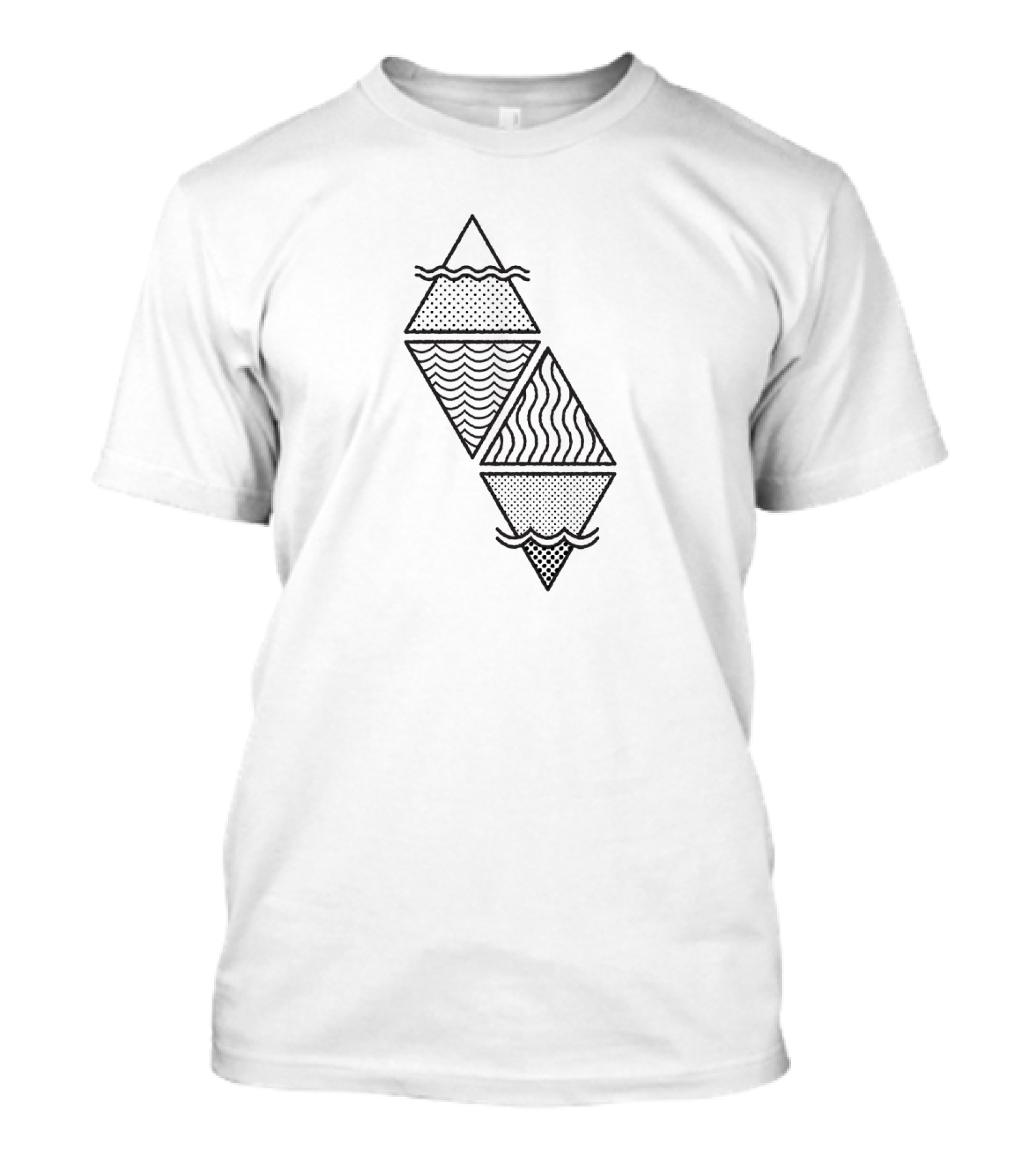 Alchemical Charm Geometric Waves Triangles T-Shirt
