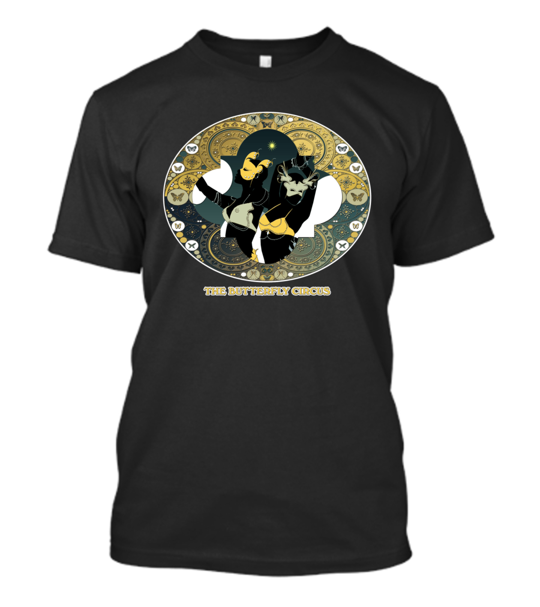 The Butterfly Circus Mandala With Stars And Butterflies T-Shirt