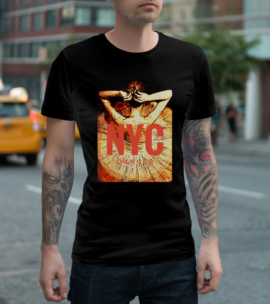 NYC Dancer Ballerina Silhouette In Dynamic Urban T-Shirt