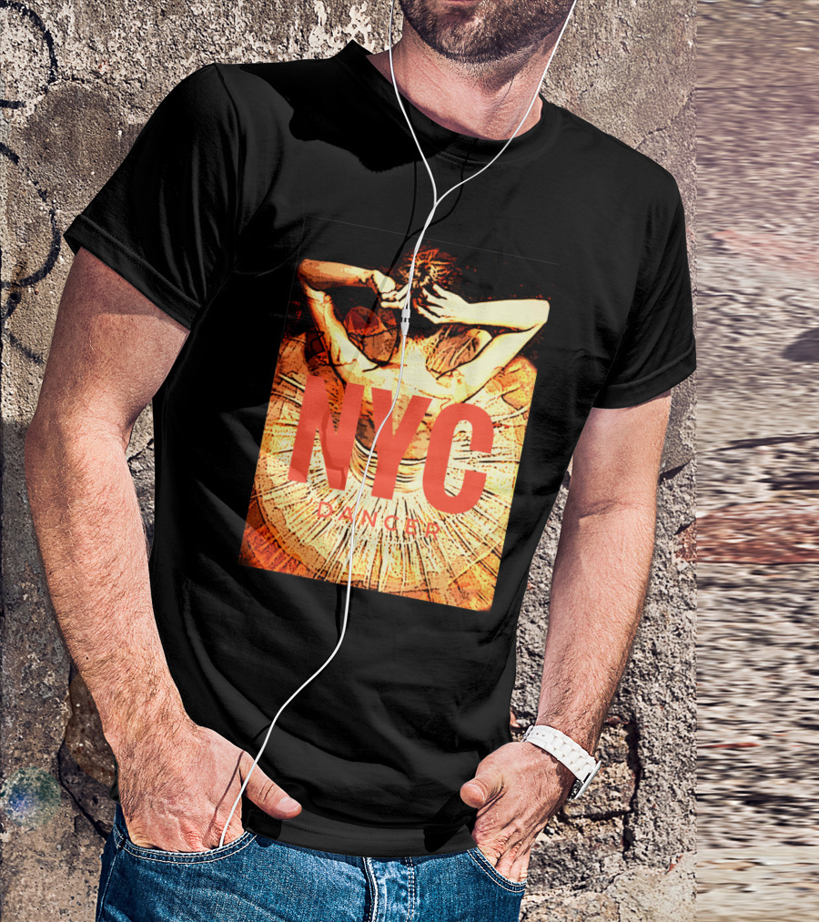 NYC Dancer Ballerina Silhouette In Dynamic Urban T-Shirt