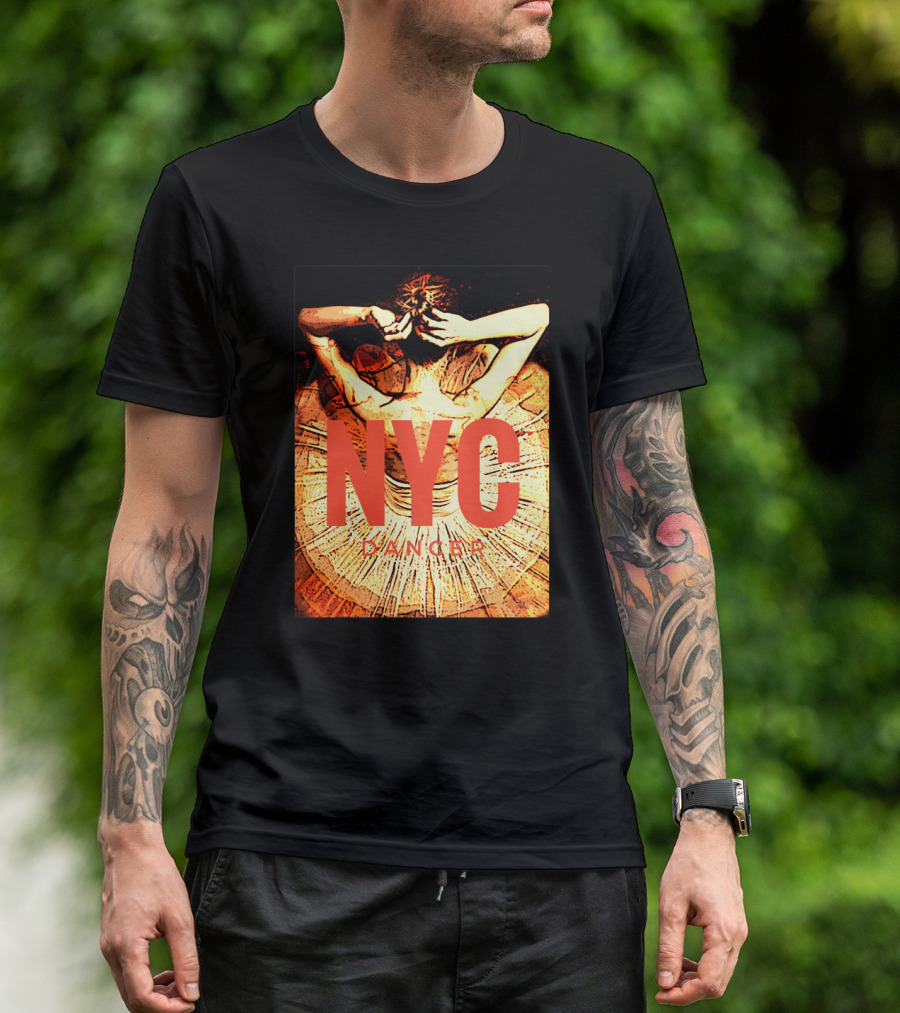 NYC Dancer Ballerina Silhouette In Dynamic Urban T-Shirt