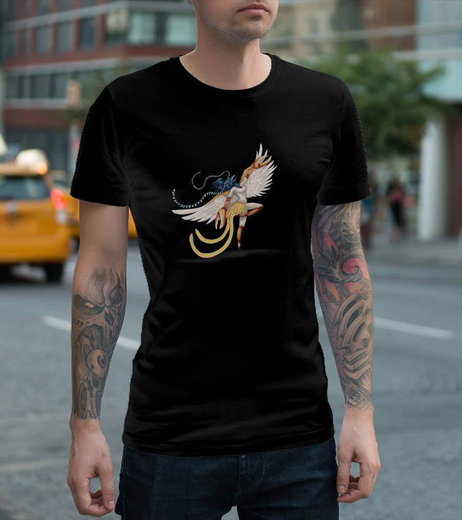 Chimera Dancer: Mythical Creature With Wings And Claws In Motion T-Shirt