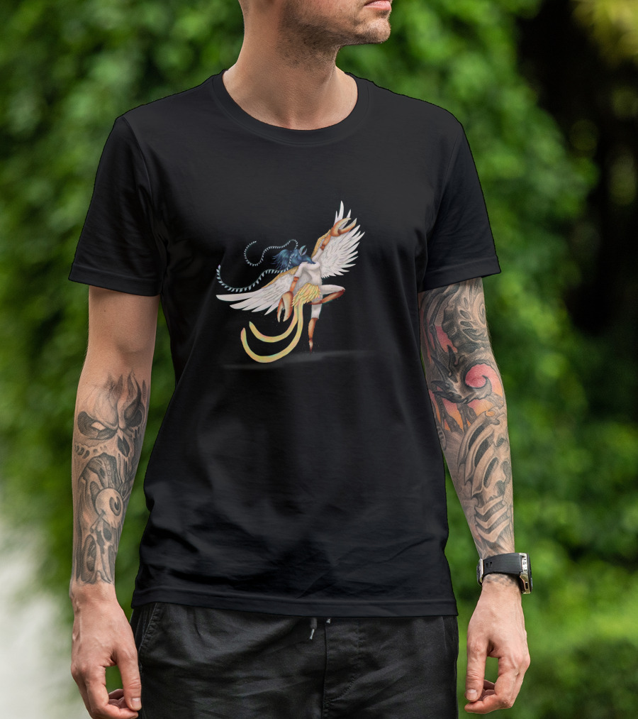 Chimera Dancer: Mythical Creature With Wings And Claws In Motion T-Shirt