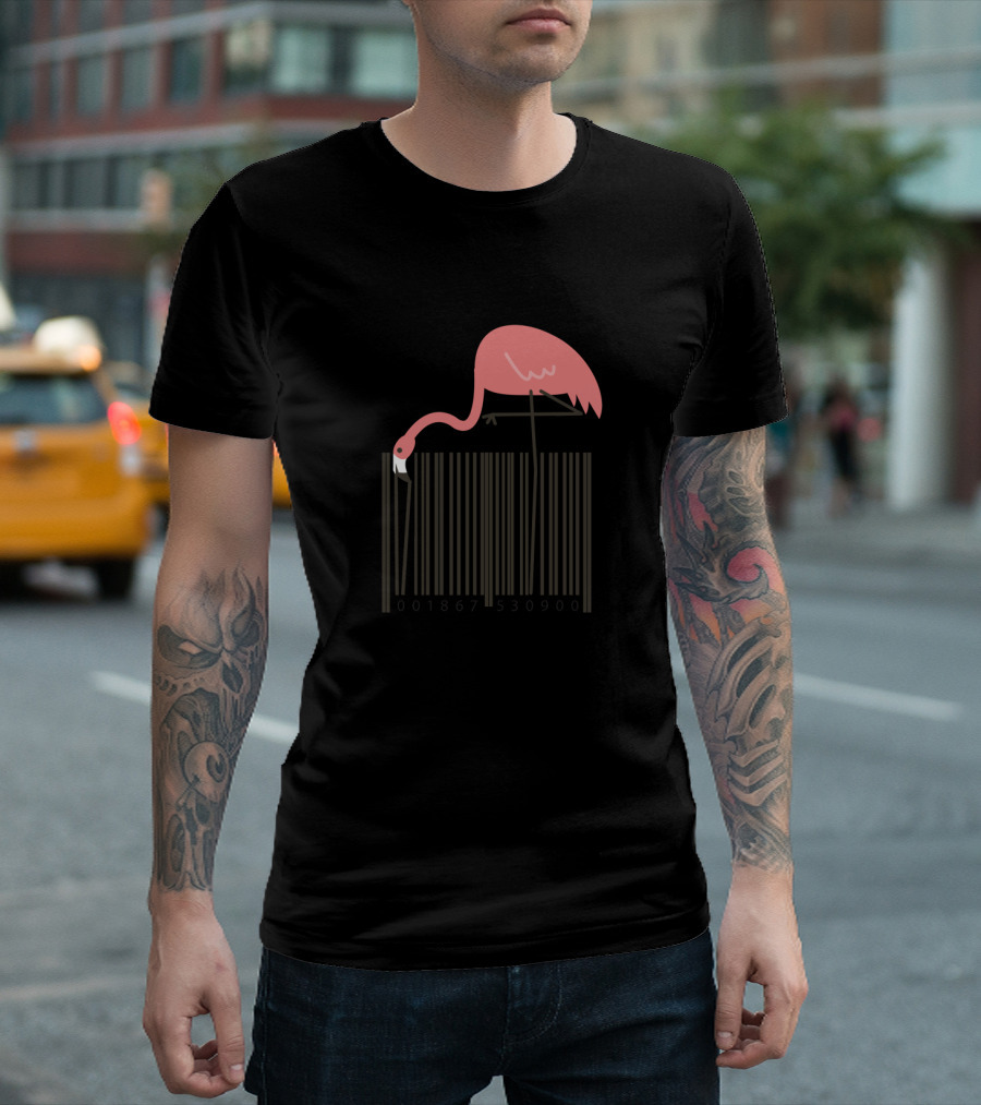 Flamingo Barcode Coding Concept T-Shirt