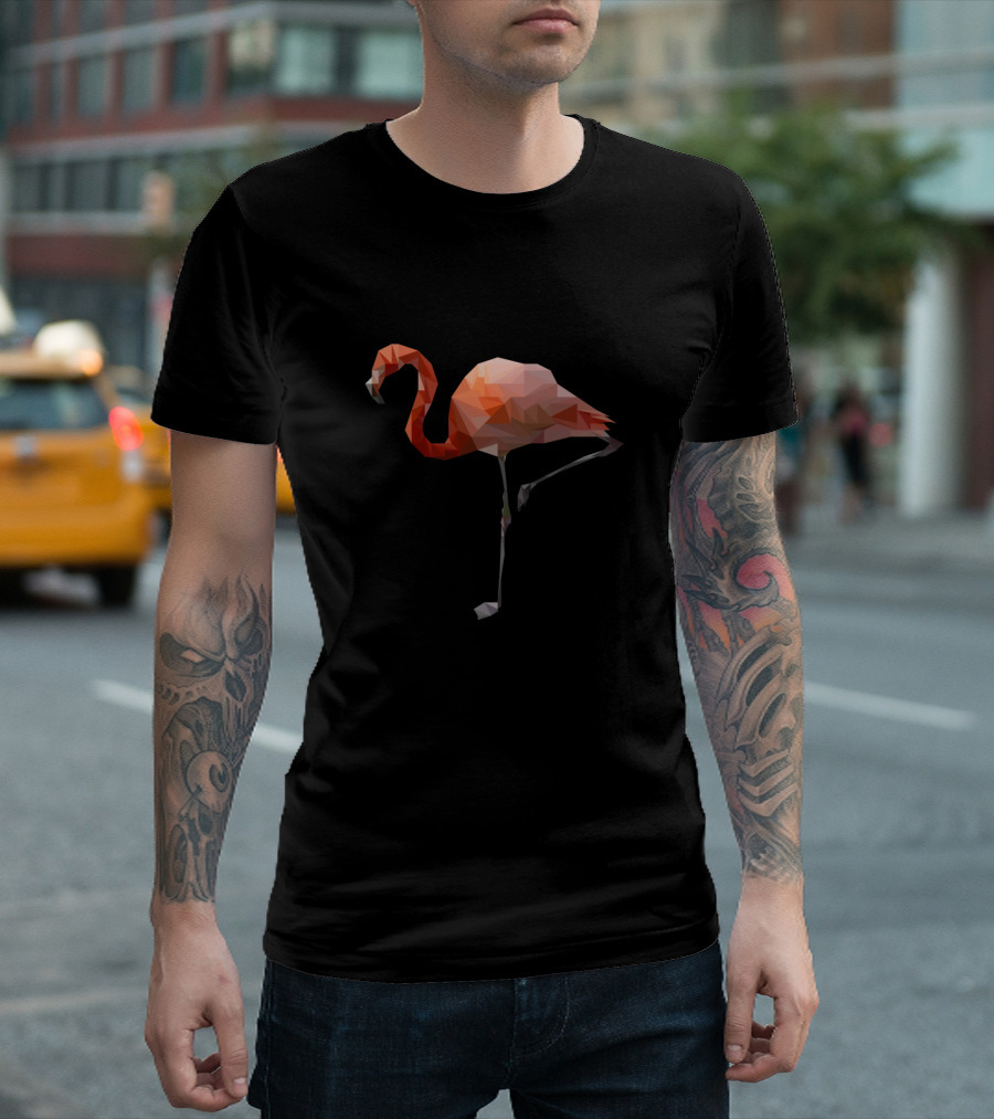 Flamingo Poly Geometric Low Poly T-Shirt