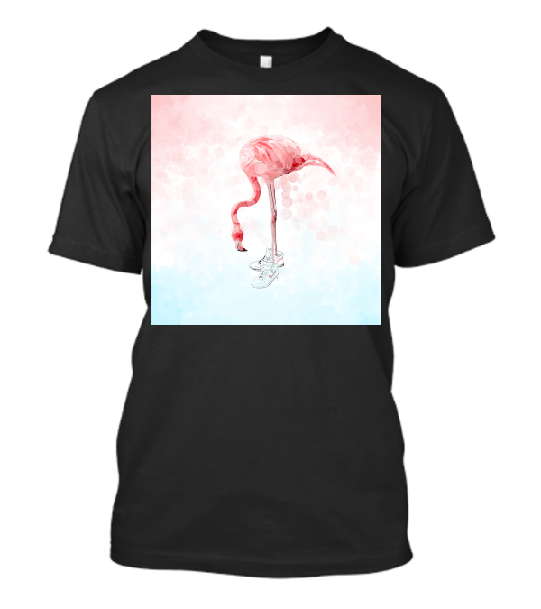 Speedy Flamingo With Running Shoes In Pink T-Shirt