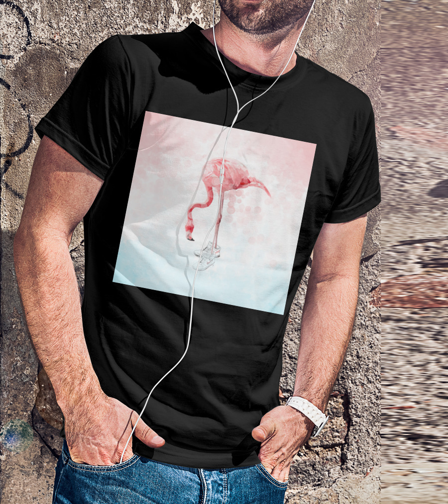Speedy Flamingo With Running Shoes In Pink T-Shirt